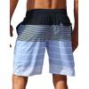 imageELETOP Mens Swim Trunks Quick Dry Bathing Suit Swimming Board Shorts Mesh Lining Beach Swimwear000 Stripe Blue
