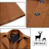 imageELETOP Mens Trench Coat Long Wool Coat Winter Classic Overcoat Top Pea Coat1109 Camel Short
