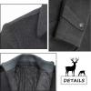 imageELETOP Mens Trench Coat Long Wool Coat Winter Classic Overcoat Top Pea Coat1109 Dary Grey Short
