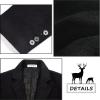 imageELETOP Mens Trench Coat Long Wool Coat Winter Classic Overcoat Top Pea Coat1801 Black Long