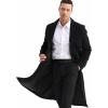 imageELETOP Mens Trench Coat Long Wool Coat Winter Classic Overcoat Top Pea Coat1801 Black Long