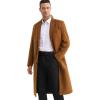imageELETOP Mens Trench Coat Long Wool Coat Winter Classic Overcoat Top Pea Coat1801 Camel Long