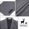 imageELETOP Mens Trench Coat Long Wool Coat Winter Classic Overcoat Top Pea Coat1801 Light Grey Long