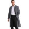 imageELETOP Mens Trench Coat Long Wool Coat Winter Classic Overcoat Top Pea Coat1801 Light Grey Long