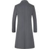 imageELETOP Mens Trench Coat Long Wool Coat Winter Classic Overcoat Top Pea Coat1801 Light Grey Long