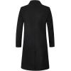 imageELETOP Mens Trench Coat Long Wool Coat Winter Classic Overcoat Top Pea Coat1802 Black Long