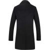 imageELETOP Mens Trench Coat Long Wool Coat Winter Classic Overcoat Top Pea Coat1811 Black Single Breasted