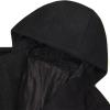 imageELETOP Mens Trench Coat Long Wool Coat Winter Classic Overcoat Top Pea Coat1812 Black Hooded
