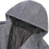 imageELETOP Mens Trench Coat Long Wool Coat Winter Classic Overcoat Top Pea CoatGray Hooded