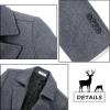 imageELETOP Mens Trench Coat Long Wool Coat Winter Classic Overcoat Top Pea CoatGray Single Breasted