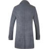 imageELETOP Mens Trench Coat Long Wool Coat Winter Classic Overcoat Top Pea CoatGray Single Breasted