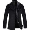 imageELETOP Mens Trench Coat Long Wool Coat Winter Classic Overcoat Top Pea Coat1109 Black Short