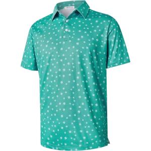 imageELETOP Mens Golf Polo Shirts Moisture Wicking Quick Dry Short Sleeve Polo Casual Fashion Golf Shirt for Men116 Green Bag
