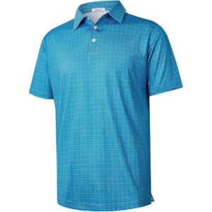 imageELETOP Mens Golf Polo Shirts Moisture Wicking Quick Dry Short Sleeve Polo Casual Fashion Golf Shirt for Men118 Blue