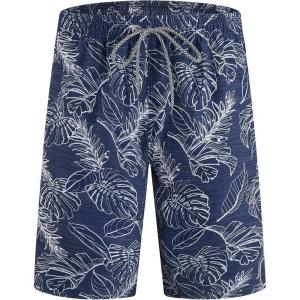 imageELETOP Mens Swim Trunks Quick Dry Bathing Suit Swimming Board Shorts Mesh Lining Beach Swimwear316 Palm Leaf Blue