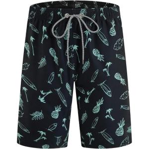 imageELETOP Mens Swim Trunks Quick Dry Bathing Suit Swimming Board Shorts Mesh Lining Beach Swimwear317 Pineapple Black