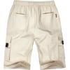 imageELETOP Mens Cargo Shorts Elastic Waistband Drawstring Big and Tall Cotton Summer Casual Work Shorts901 Beige