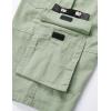 imageELETOP Mens Cargo Shorts Elastic Waistband Drawstring Big and Tall Cotton Summer Casual Work Shorts901 Grass Green