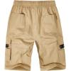 imageELETOP Mens Cargo Shorts Elastic Waistband Drawstring Big and Tall Cotton Summer Casual Work Shorts901 Khaki
