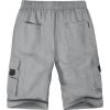 imageELETOP Mens Cargo Shorts Elastic Waistband Drawstring Big and Tall Cotton Summer Casual Work Shorts901 Silver Grey