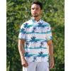 imageELETOP Mens Golf Polo Shirts Short Sleeve Moisture Wicking Hawaiian Tropical Polos Performance Golf Shirts for Men Dry Fit001coco White