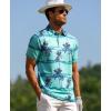 imageELETOP Mens Golf Polo Shirts Short Sleeve Moisture Wicking Hawaiian Tropical Polos Performance Golf Shirts for Men Dry Fit002coco Lake Green