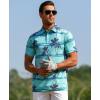 imageELETOP Mens Golf Polo Shirts Short Sleeve Moisture Wicking Hawaiian Tropical Polos Performance Golf Shirts for Men Dry Fit002coco Lake Green