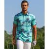 imageELETOP Mens Golf Polo Shirts Short Sleeve Moisture Wicking Hawaiian Tropical Polos Performance Golf Shirts for Men Dry Fit002coco Lake Green