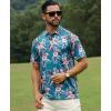 imageELETOP Mens Golf Polo Shirts Short Sleeve Moisture Wicking Hawaiian Tropical Polos Performance Golf Shirts for Men Dry Fit003 Flower Navy