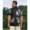 imageELETOP Mens Golf Polo Shirts Short Sleeve Moisture Wicking Hawaiian Tropical Polos Performance Golf Shirts for Men Dry Fit005coco Leaf Black