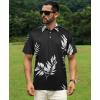 imageELETOP Mens Golf Polo Shirts Short Sleeve Moisture Wicking Hawaiian Tropical Polos Performance Golf Shirts for Men Dry Fit005coco Leaf Black