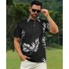 imageELETOP Mens Golf Polo Shirts Short Sleeve Moisture Wicking Hawaiian Tropical Polos Performance Golf Shirts for Men Dry Fit005coco Leaf Black