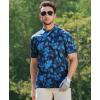 imageELETOP Mens Golf Polo Shirts Short Sleeve Moisture Wicking Hawaiian Tropical Polos Performance Golf Shirts for Men Dry Fit012navy Blue Floral
