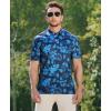 imageELETOP Mens Golf Polo Shirts Short Sleeve Moisture Wicking Hawaiian Tropical Polos Performance Golf Shirts for Men Dry Fit012navy Blue Floral