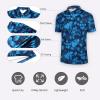imageELETOP Mens Golf Polo Shirts Short Sleeve Moisture Wicking Hawaiian Tropical Polos Performance Golf Shirts for Men Dry Fit012navy Blue Floral