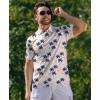 imageELETOP Mens Golf Polo Shirts Short Sleeve Moisture Wicking Hawaiian Tropical Polos Performance Golf Shirts for Men Dry Fit013orange White