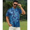 imageELETOP Mens Golf Polo Shirts Short Sleeve Moisture Wicking Hawaiian Tropical Polos Performance Golf Shirts for Men Dry Fit014dark Blue