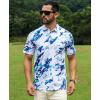 imageELETOP Mens Golf Polo Shirts Short Sleeve Moisture Wicking Hawaiian Tropical Polos Performance Golf Shirts for Men Dry FitP06blue White