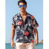 imageELETOP Mens Hawaiian Shirt Quick Dry Tropical Beach Shirts Short Sleeve Aloha Holiday Casual Cuban Shirts056 Petunia Navy