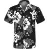 imageELETOP Mens Hawaiian Shirt Quick Dry Tropical Beach Shirts Short Sleeve Aloha Holiday Casual Cuban Shirts063 Floral Black