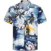 imageELETOP Mens Hawaiian Shirt Quick Dry Tropical Beach Shirts Short Sleeve Aloha Holiday Casual Cuban Shirts066 Floral Blue