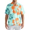 imageELETOP Mens Hawaiian Shirt Quick Dry Tropical Beach Shirts Short Sleeve Aloha Holiday Casual Cuban Shirts069 Light Green