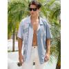 imageELETOP Mens Hawaiian Shirt Quick Dry Tropical Beach Shirts Short Sleeve Aloha Holiday Casual Cuban Shirts141 Blue Grey