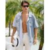 imageELETOP Mens Hawaiian Shirt Quick Dry Tropical Beach Shirts Short Sleeve Aloha Holiday Casual Cuban Shirts141 Blue Grey