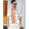 imageELETOP Mens Hawaiian Shirt Summer Stretch Short Sleeve Tropical Beach Button Down Casual ShirtM030 Coconut Tree White