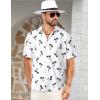 imageELETOP Mens Hawaiian Shirt Summer Stretch Short Sleeve Tropical Beach Button Down Casual ShirtM030 Coconut Tree White