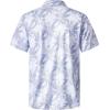 imageELETOP Mens Hawaiian Shirt Summer Stretch Short Sleeve Tropical Beach Button Down Casual ShirtM031 Blue Leaf Grey