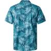 imageELETOP Mens Hawaiian Shirt Summer Stretch Short Sleeve Tropical Beach Button Down Casual ShirtM033 Leaf Blue