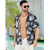 imageELETOP Mens Hawaiian Shirt Summer Stretch Short Sleeve Tropical Beach Button Down Casual ShirtM034 White Flower Black