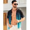 imageELETOP Mens Hawaiian Shirt Summer Stretch Short Sleeve Tropical Beach Button Down Casual ShirtM035 Gradient Green